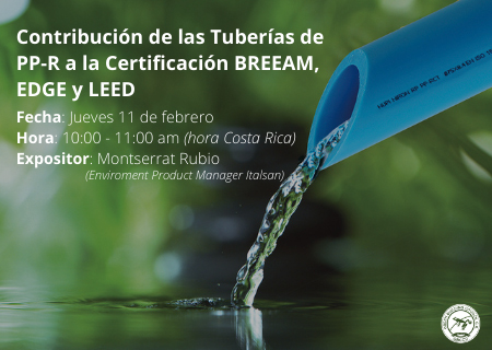 Webinar Contribución de las tuberías de PP-R a las certificaciones LEED, EDGE y BREEAM