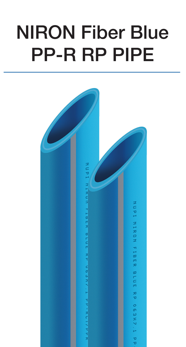 Sistema NIRON Fiber Blue con tuberías de polipropileno PP-R RP Pipe